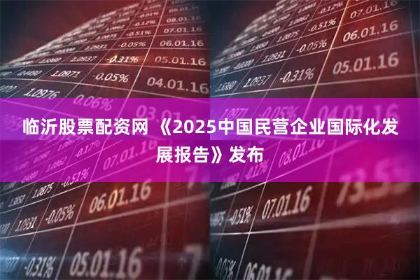临沂股票配资网 《2025中国民营企业国际化发展报告》发布