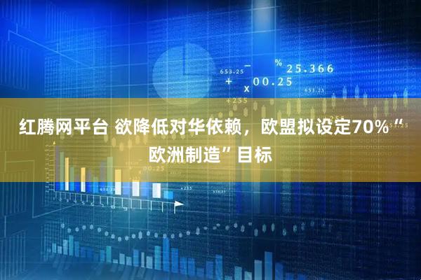 红腾网平台 欲降低对华依赖，欧盟拟设定70%“欧洲制造”目标